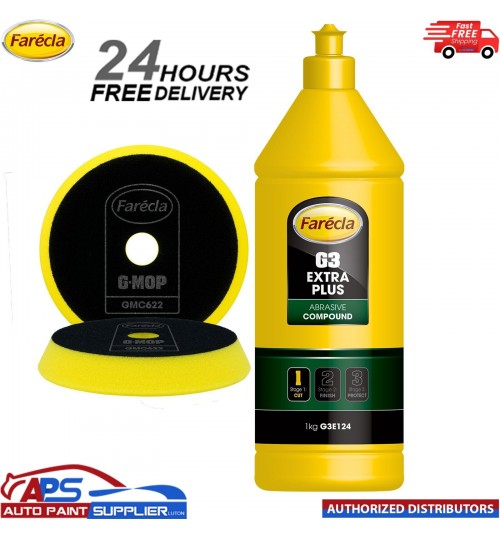 Farecla G3 Extra Abrasive Cutting Compound 1kg Bottle + 1 x GMC622 Head